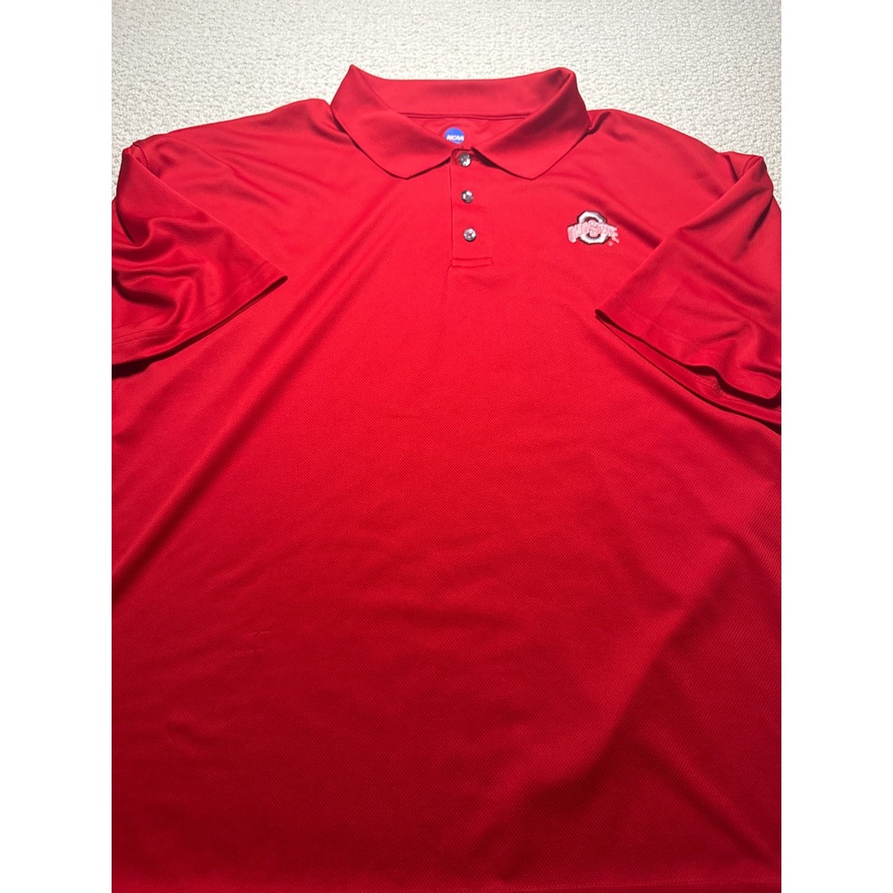 NCAA Ohio State Buckeyes Polo Shirt Red Size 3XL Short Sleeve Embroidered Logo